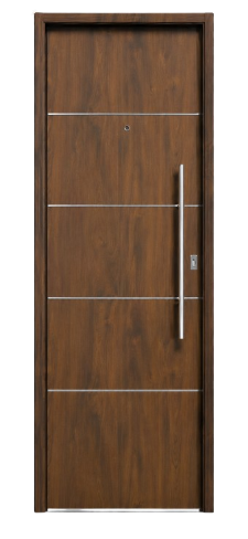 Puerta Pavir Acero Simil Caoba