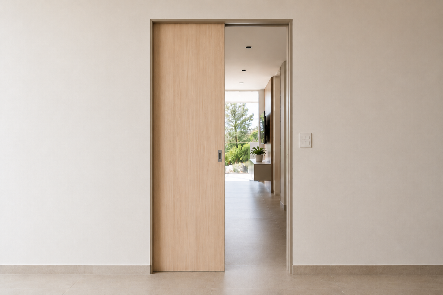 Puerta de Embutir Gromanti instalada en pared