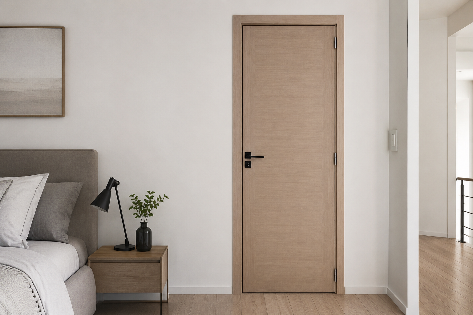 Puerta Interior Gromanti Elite Haya -- Libre de Mantenimiento instalada en habitación