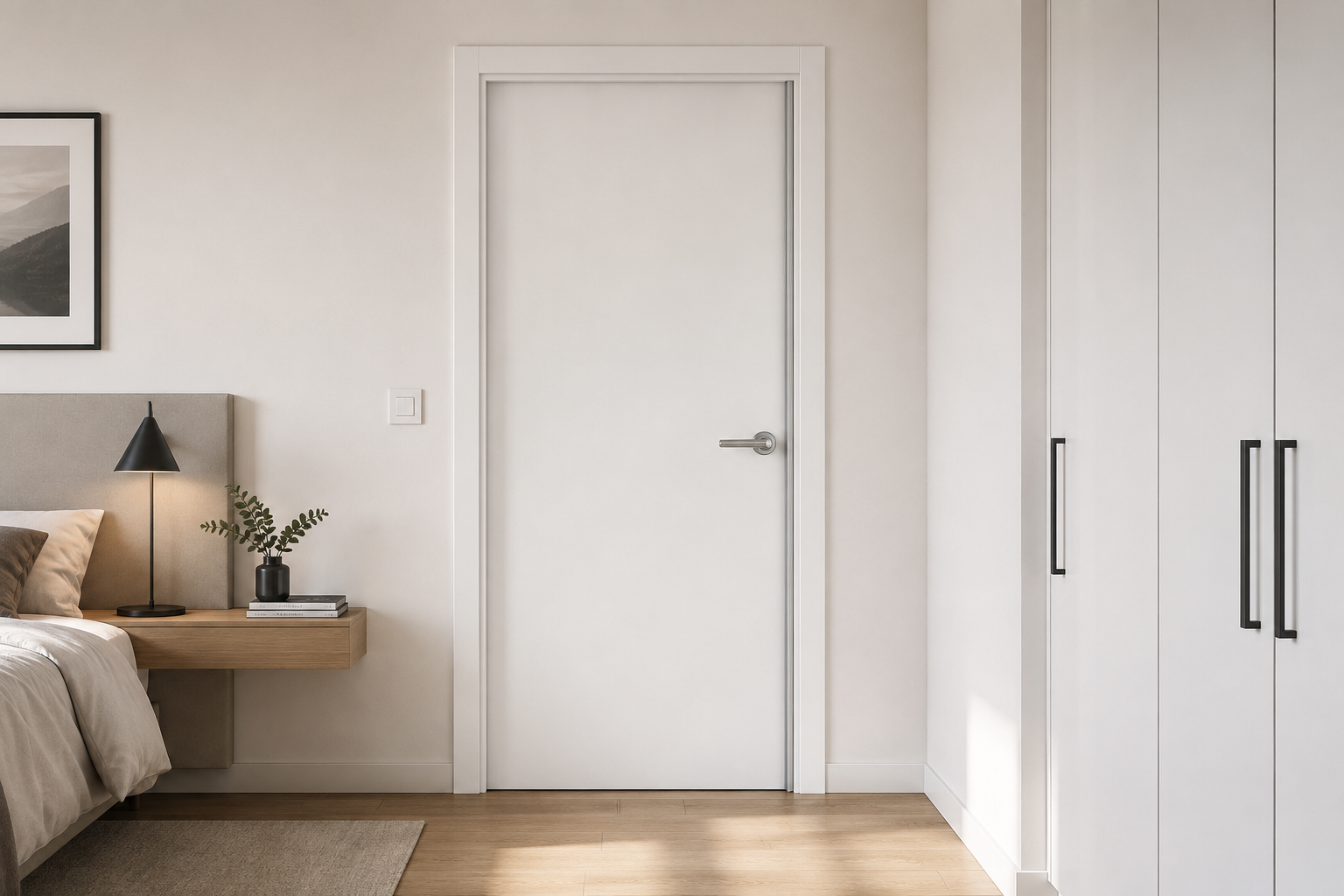 Puerta Interior Gromanti Línea Clásica #1 instalada en habitación