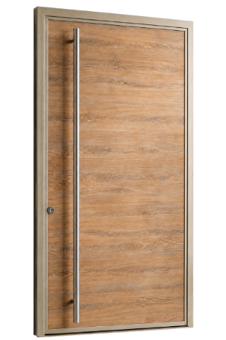 Puerta Pivotante Pavir Lisa Nogal — vista frontal