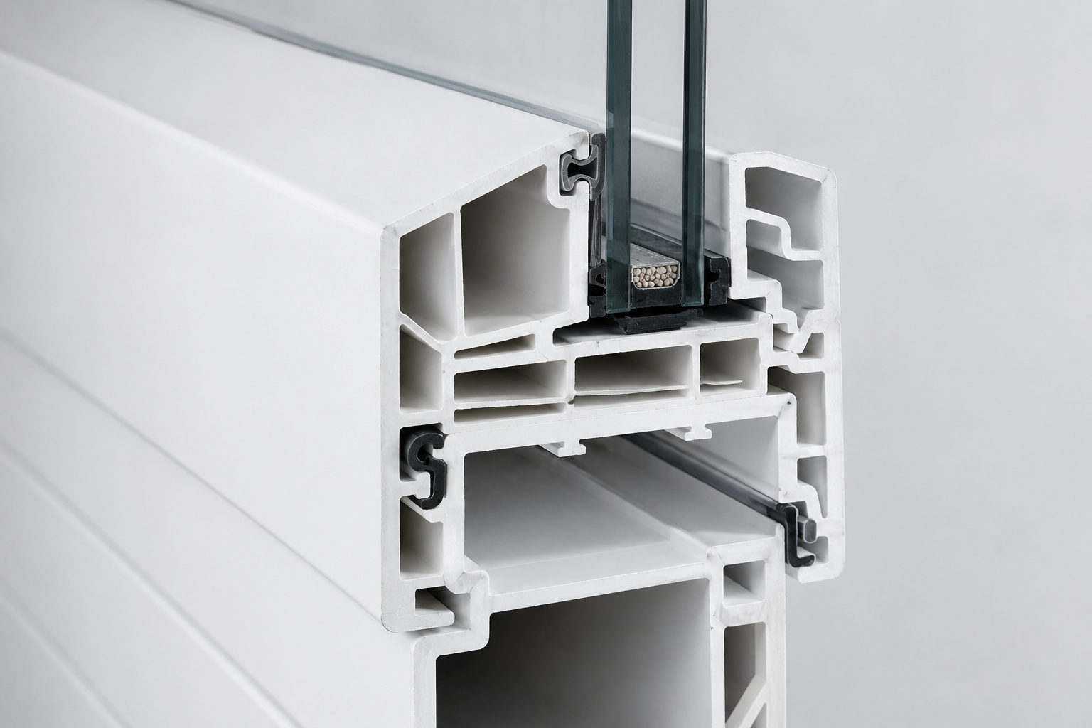 Detalle Puerta de PVC -- Aislacion Termica Superior y Diseno Blanco Contemporaneo