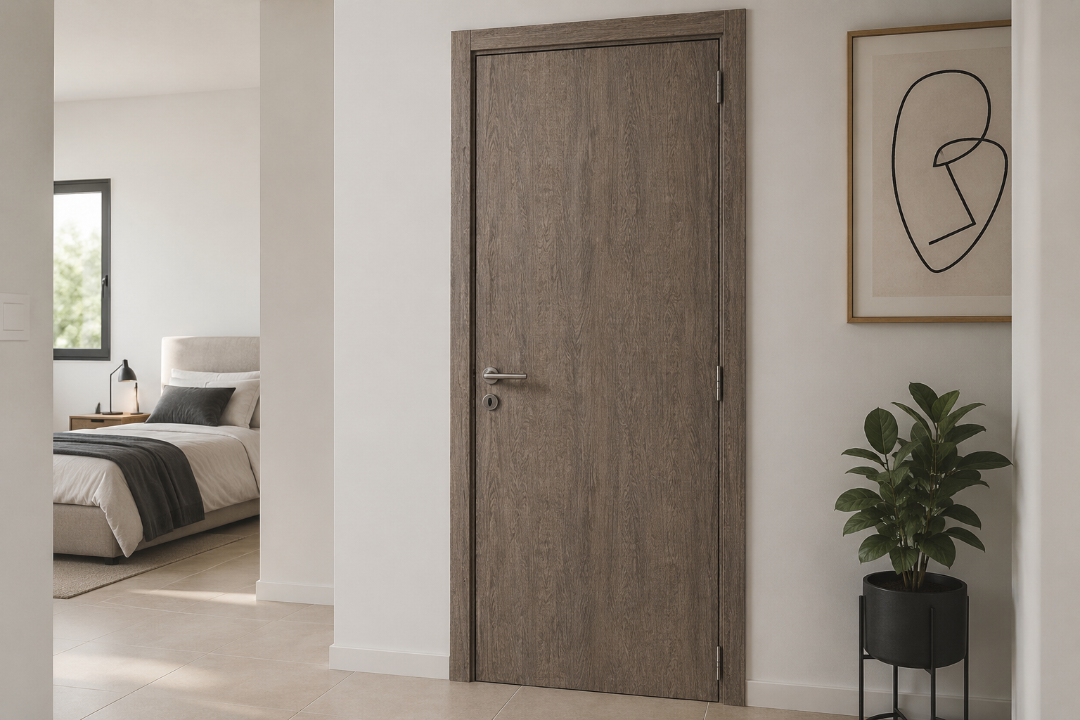 Puerta Interior Gromanti Elite Vision -- Libre de Mantenimiento instalada en habitación